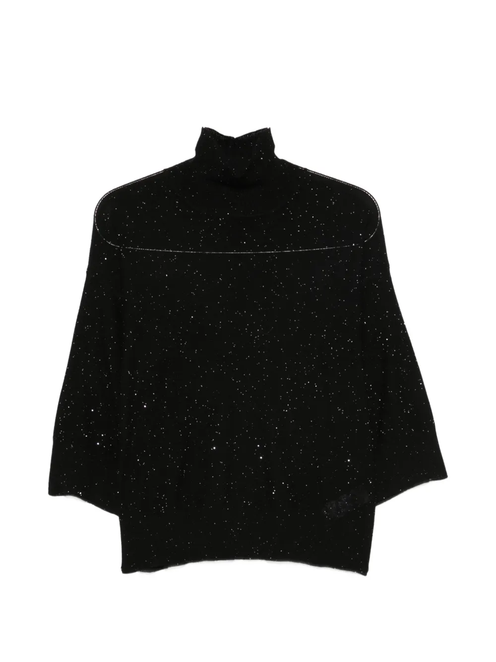 Fabiana Filippi Rollkragenpullover mit Pailletten - Schwarz