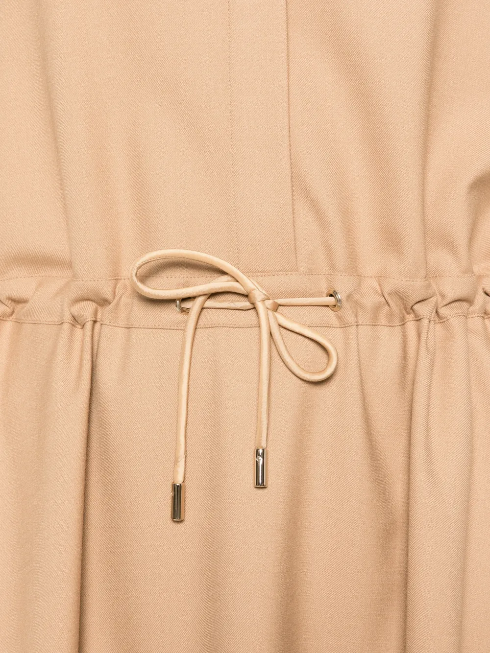 Herno Jurk met trekkoordtaille en lange mouwen Beige