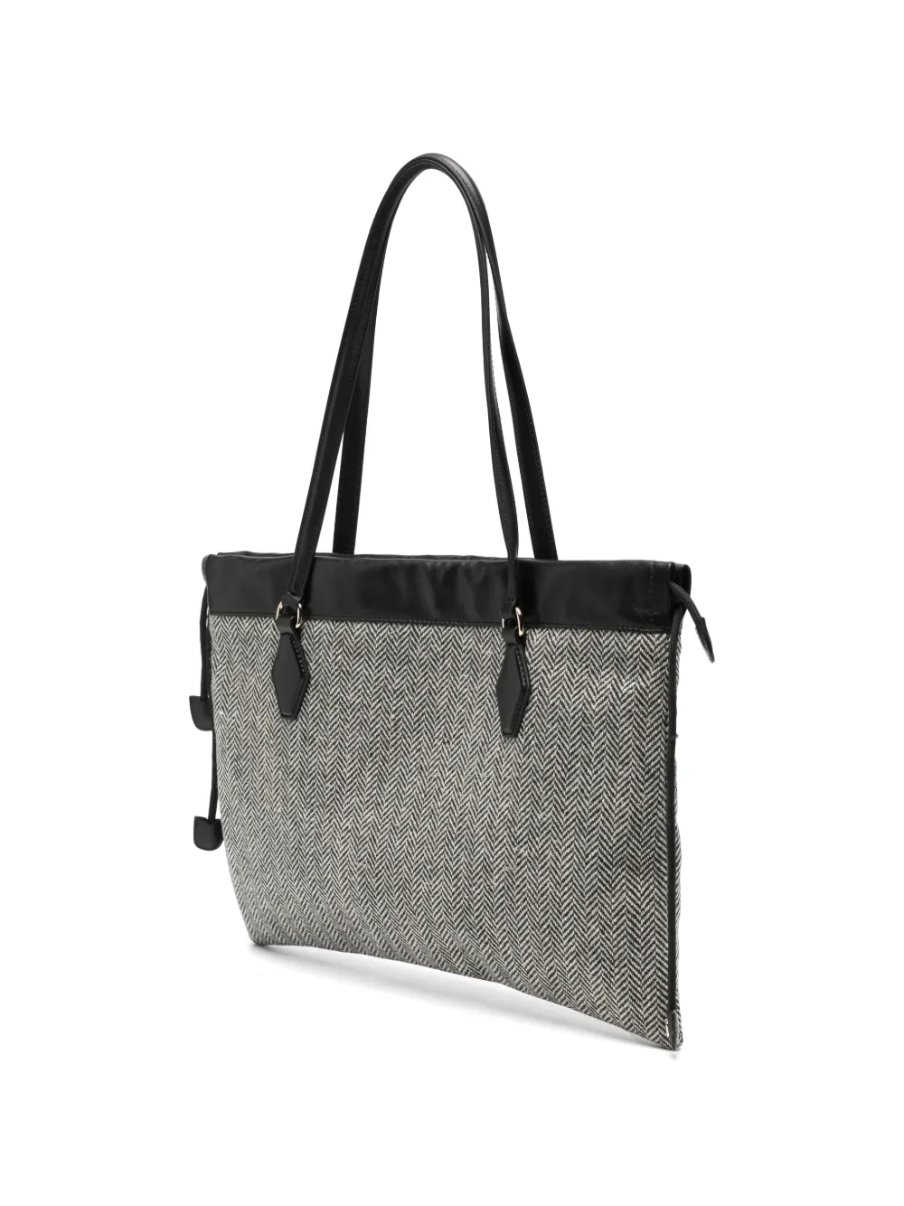 Jimmy Choo Schoudertas met trekkoord en visgraatpatroon Wit