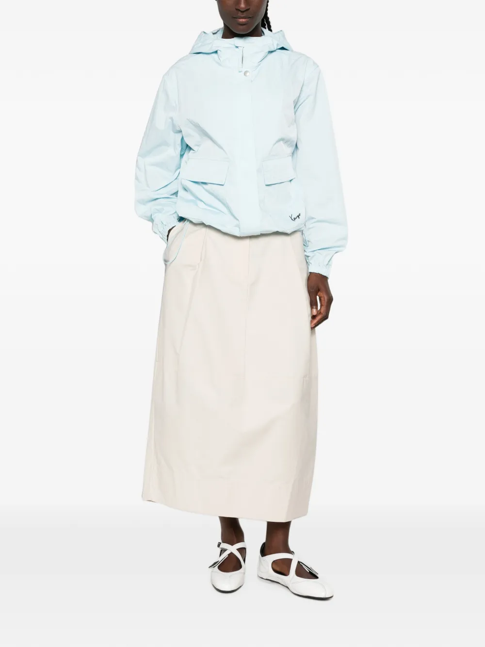 Kenzo Jack met geborduurd logo en capuchon Blauw