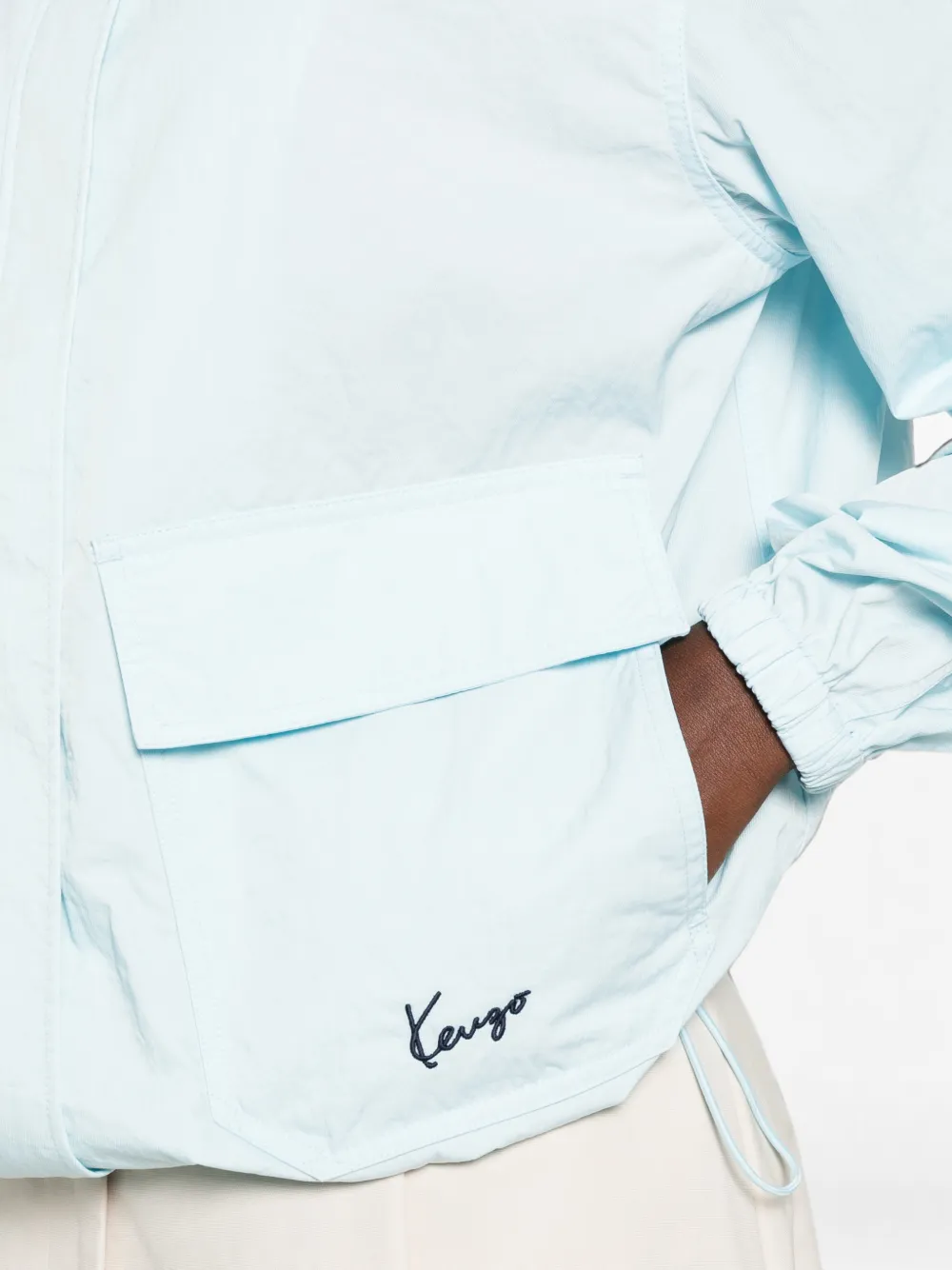 Kenzo Jack met geborduurd logo en capuchon Blauw