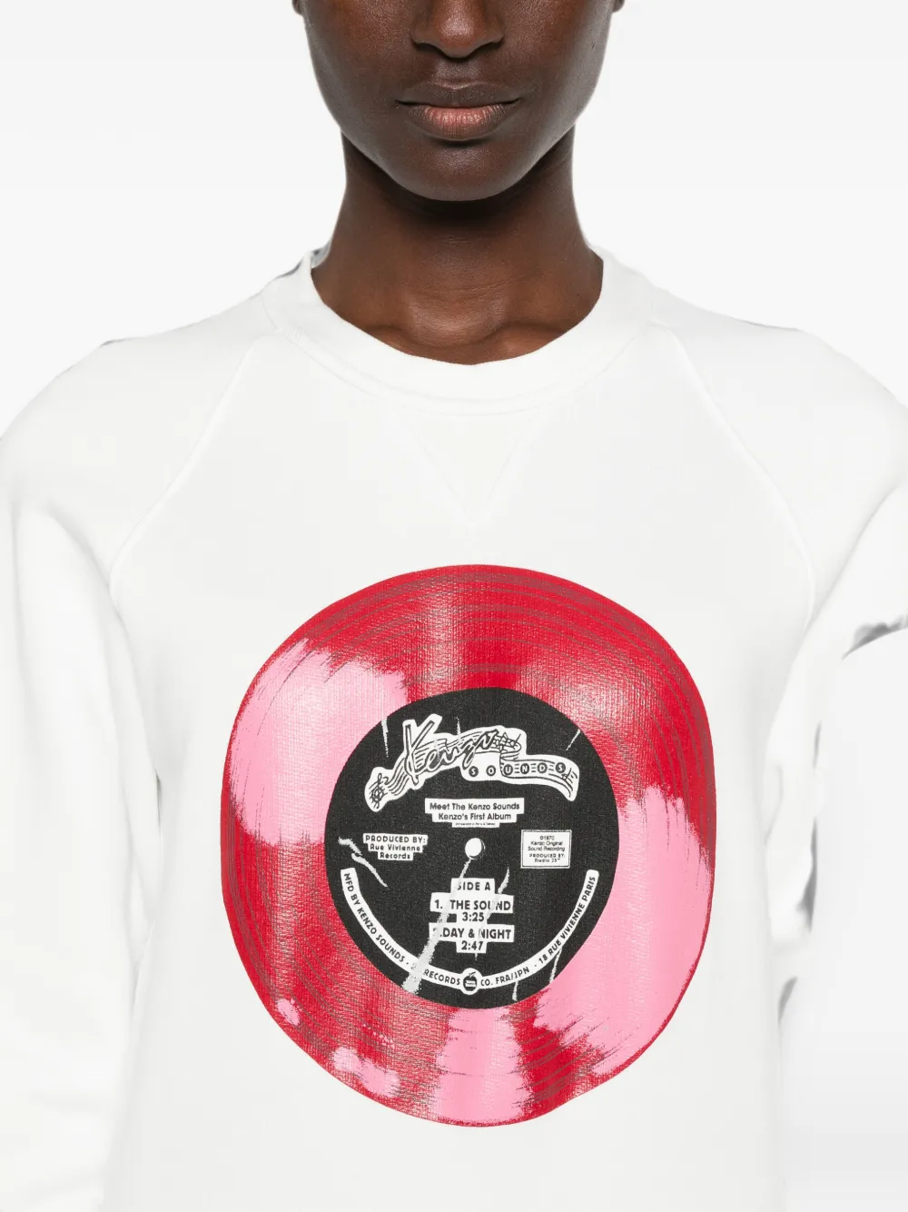 Kenzo Sounds sweater met raglan mouwen en grafische print Wit