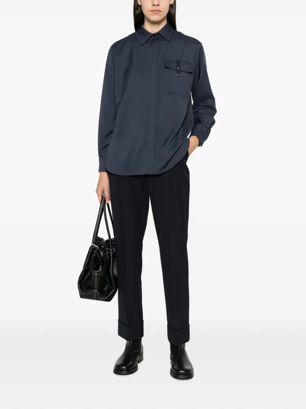 Herno Broek met omgeslagen pijpen Blauw