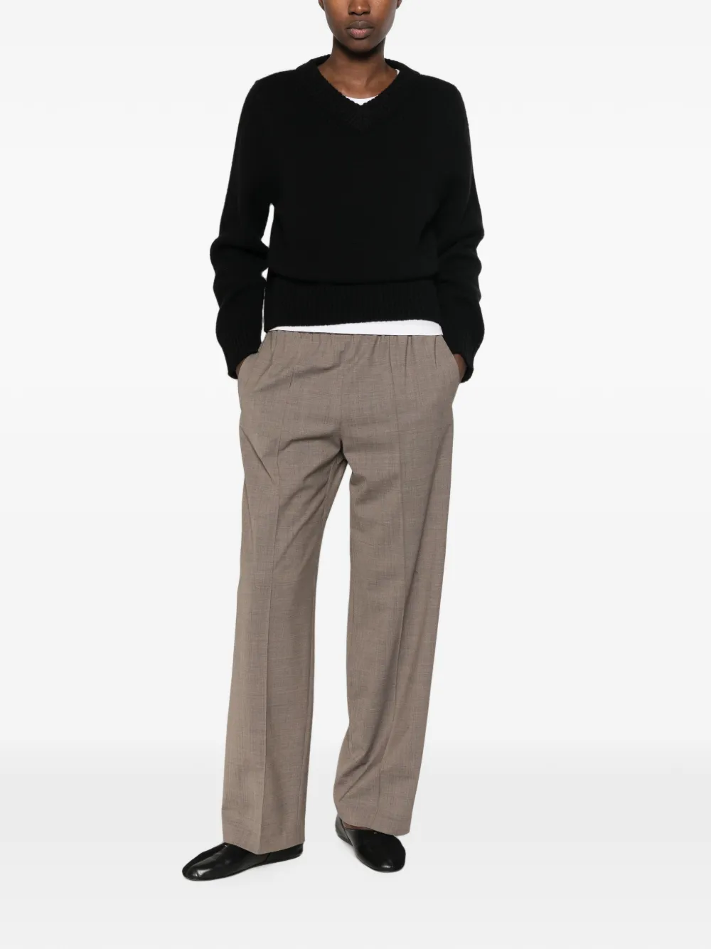 Fabiana Filippi Plooibroek met elastische taille Beige