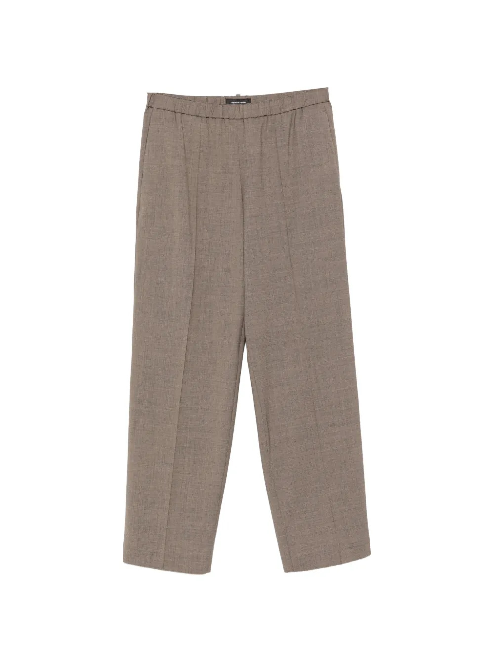 Fabiana Filippi elasticated-waistband pressed-crease trousers - Toni neutri