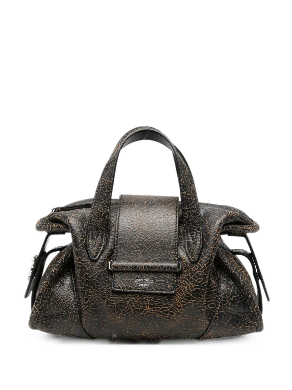 Jimmy Choo Barfilo cracked-effect tote bag - Black