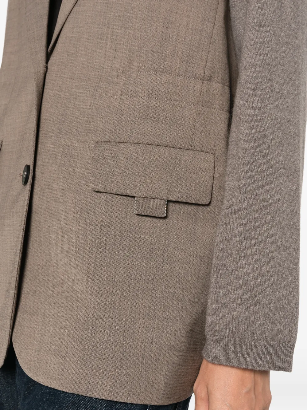 Fabiana Filippi Blazer met gekerfde revers en vlakken Bruin
