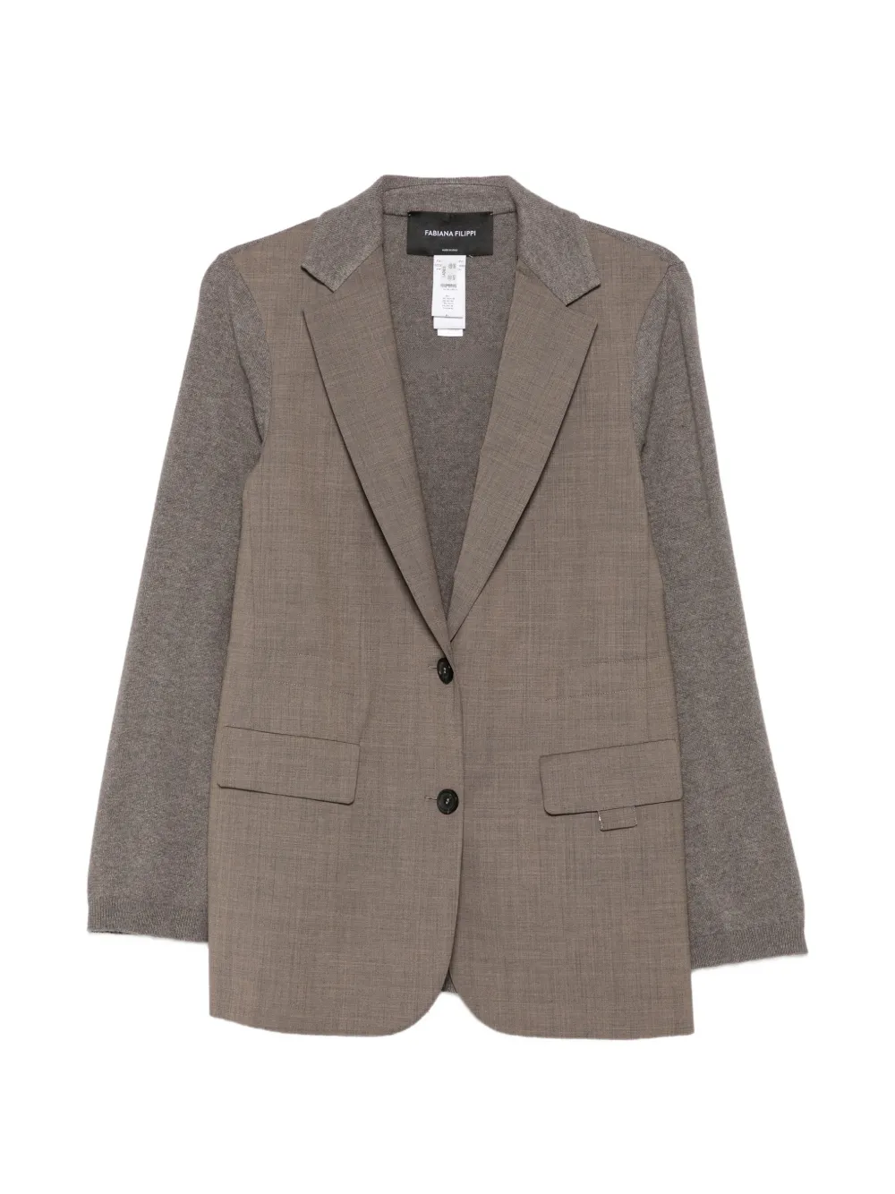 Fabiana Filippi panelled notch-lapel blazer - Marrone
