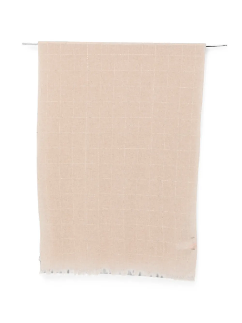 Fabiana Filippi check frayed-edge scarf - Nude