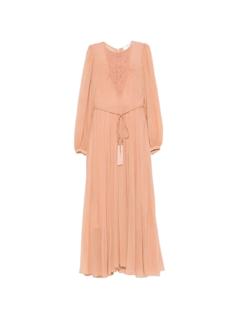 ZIMMERMANN lace-panelled pleated dress