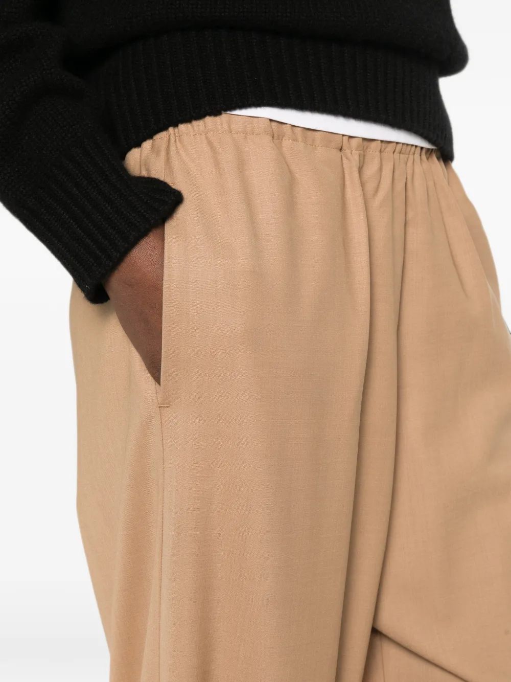 Fabiana Filippi Trevi palazzo broek met elastische taille Beige