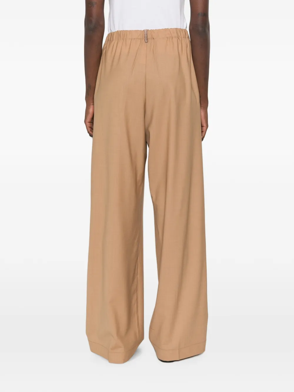 Fabiana Filippi Trevi palazzo broek met elastische taille Beige
