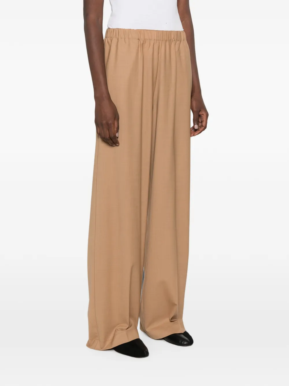 Fabiana Filippi Trevi palazzo broek met elastische taille Beige