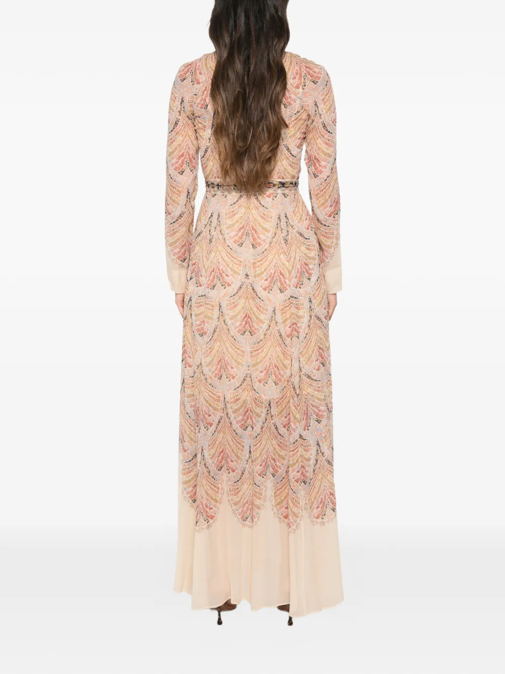 ZIMMERMANN Valiant maxi-jurk met paisley-print en strik Beige