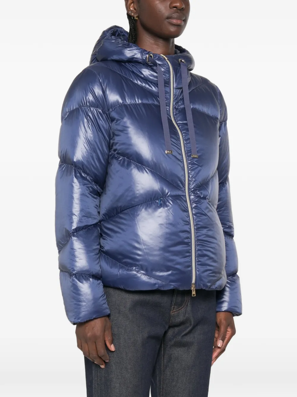 Herno Gevoerd jack met capuchon Blauw