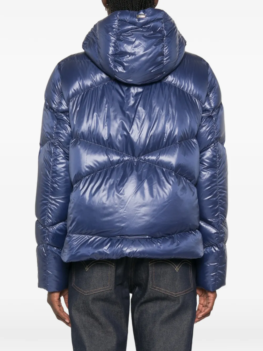 Herno Gevoerd jack met capuchon Blauw