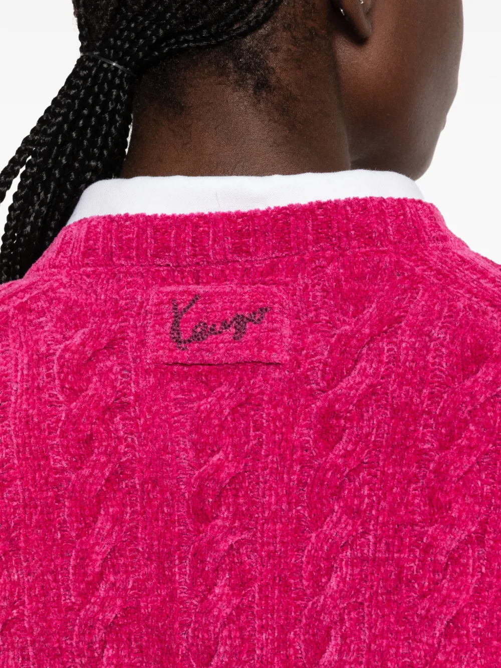 Kenzo Kabelgebreid vest Roze