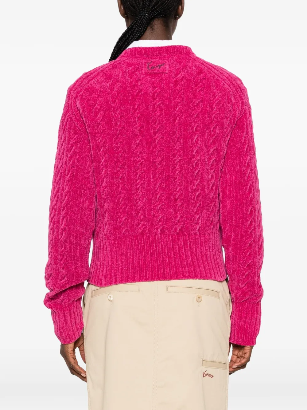 Kenzo Kabelgebreid vest Roze