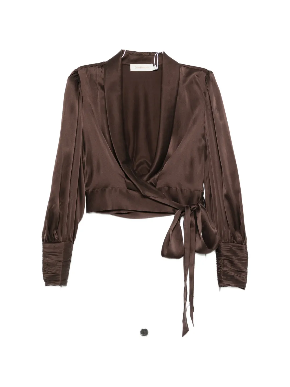 ZIMMERMANN wrap-style long-sleeve blouse - Marrone