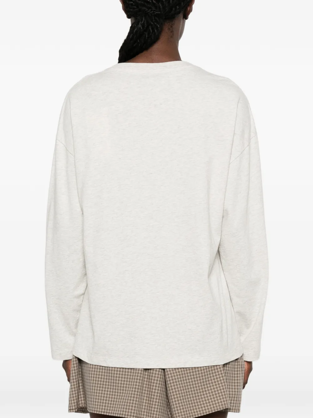 Kenzo Signature T-shirt met geborduurd logo en lange mouwen Grijs
