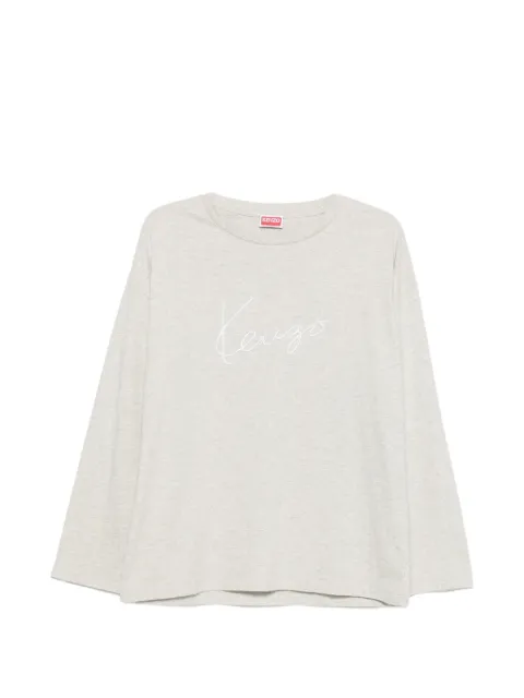 Kenzo Kenzo Signature logo-embroidered long-sleeve T-shirt