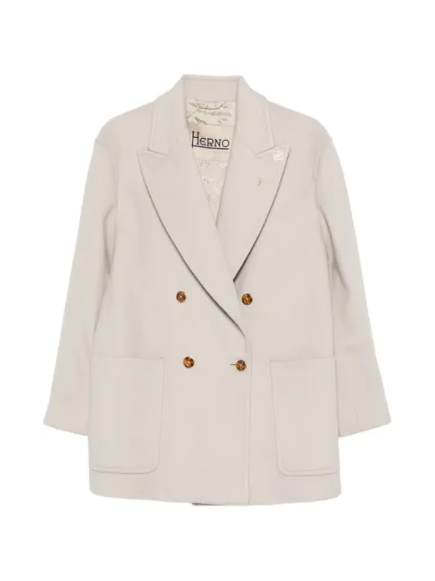 Herno double-breasted peak-lapel coat