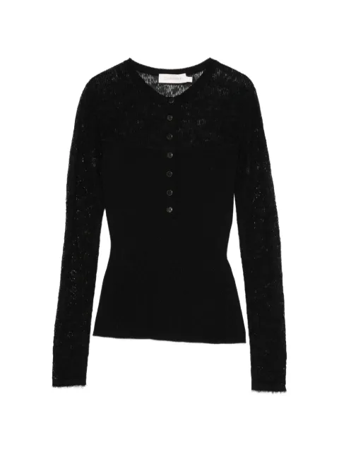 ZIMMERMANN lace-panelled ribbed-knit sweater