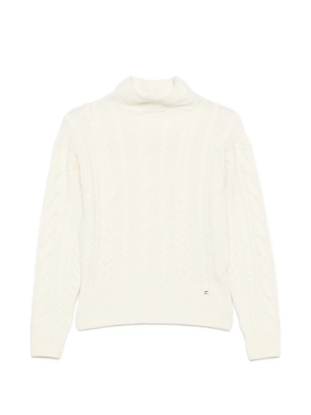 Herno cable-knit roll-neck sweater - Nude
