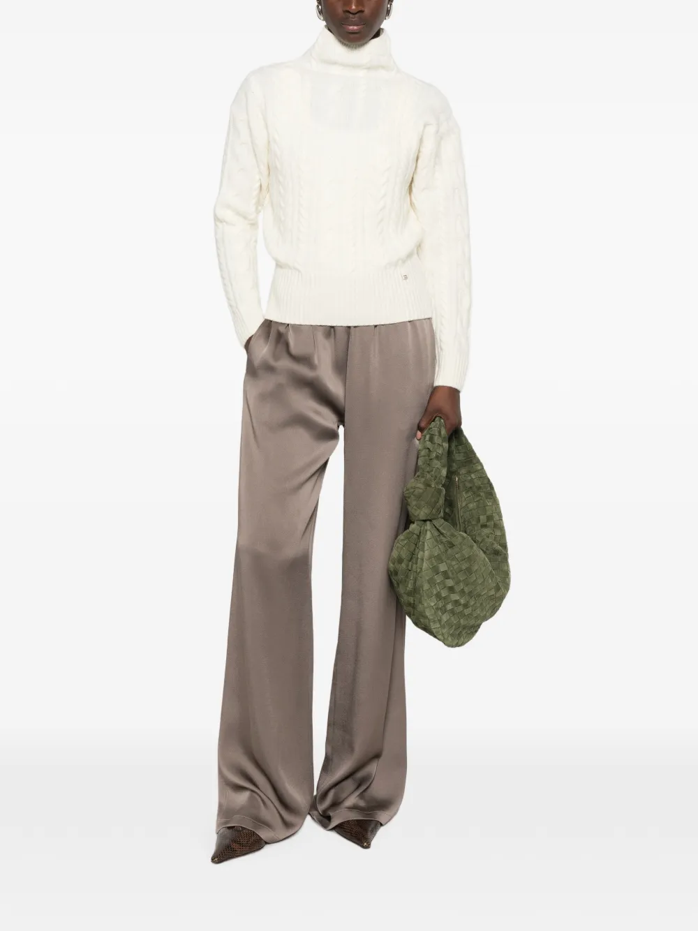 Herno Kabelgebreide coltrui Beige