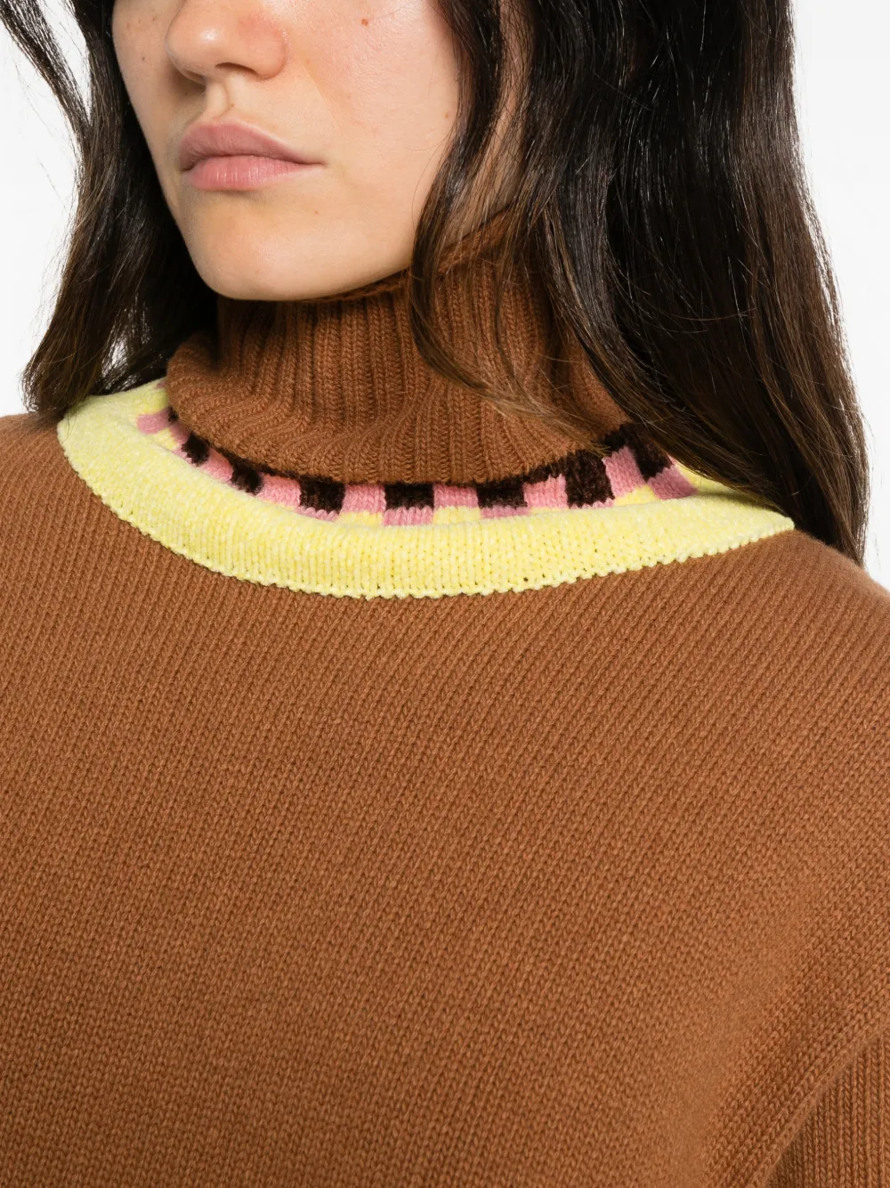 La DoubleJ colour-block intarsia-knit sweater Bruin