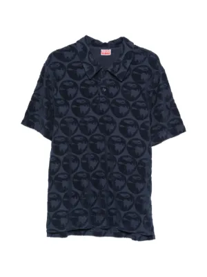 Casablanca Monogram Polo Shirt | Blue | FARFETCH IN