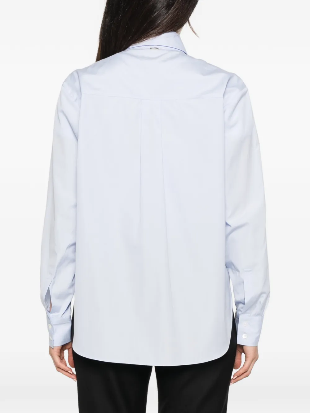 Herno bow-detail long-sleeve shirt Blauw