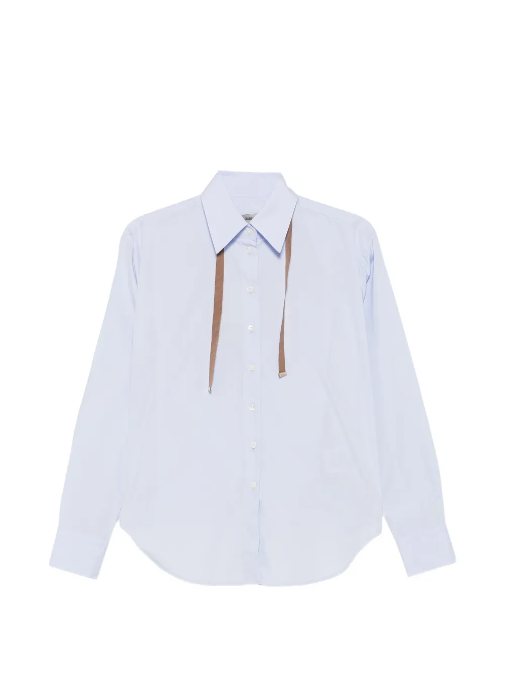 Herno bow-detail long-sleeve shirt Blauw