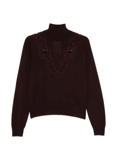ZIMMERMANN jersey de cuello alto con ribete de ganchillo