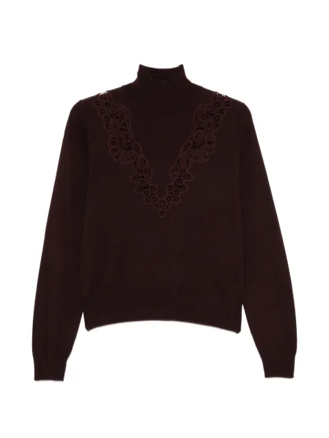ZIMMERMANN crochet-trim high-neck sweater