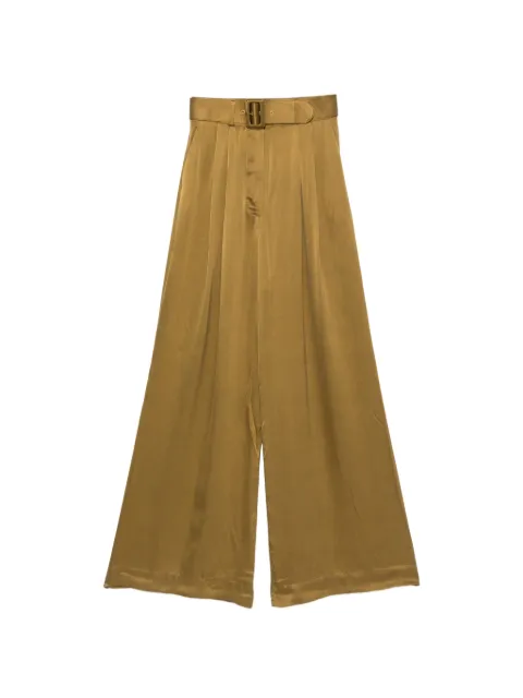 ZIMMERMANN Tuck belted satin-finish palazzo pants