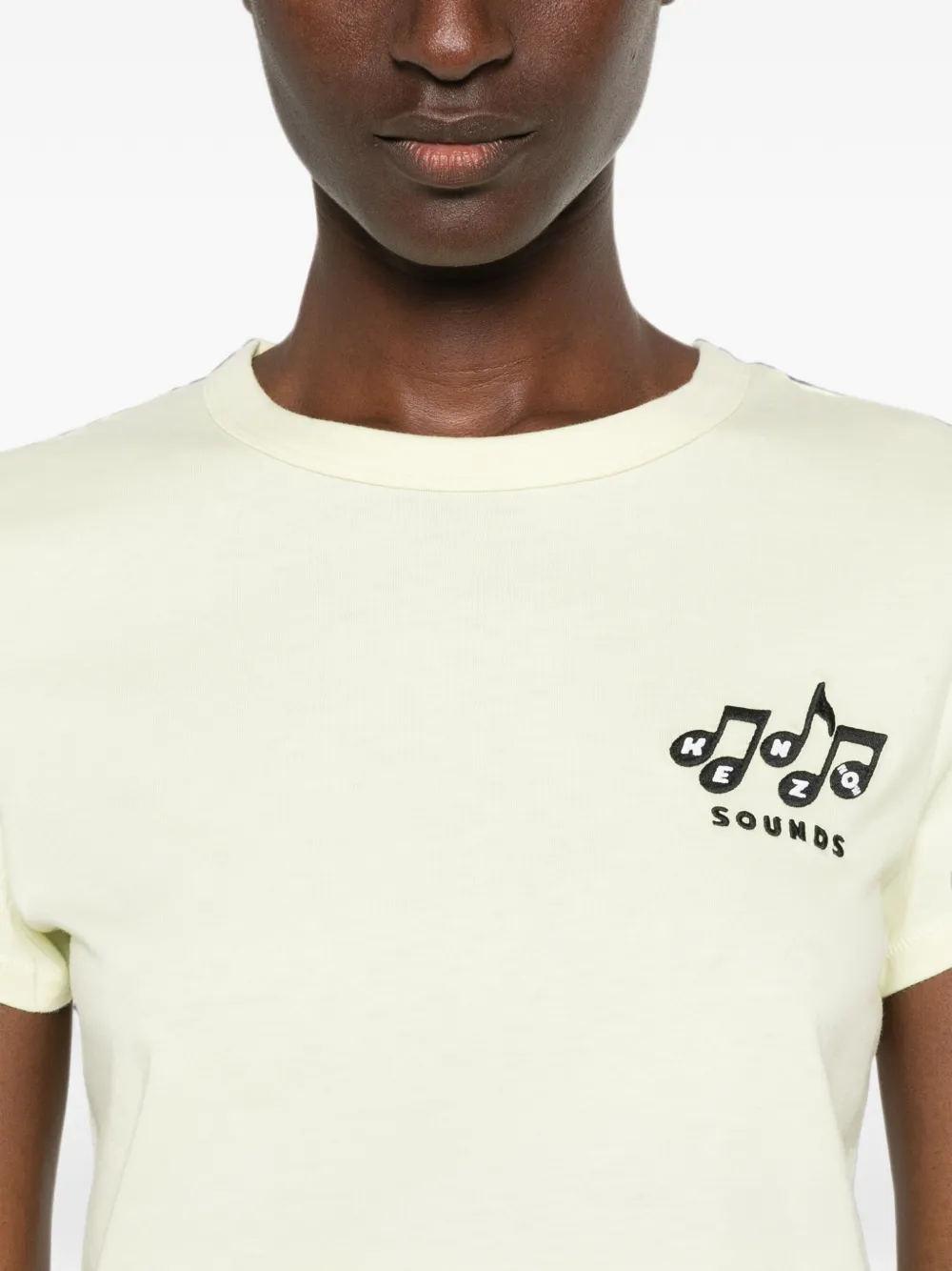 Kenzo Sounds T-shirt met borduurwerk en ronde hals Geel