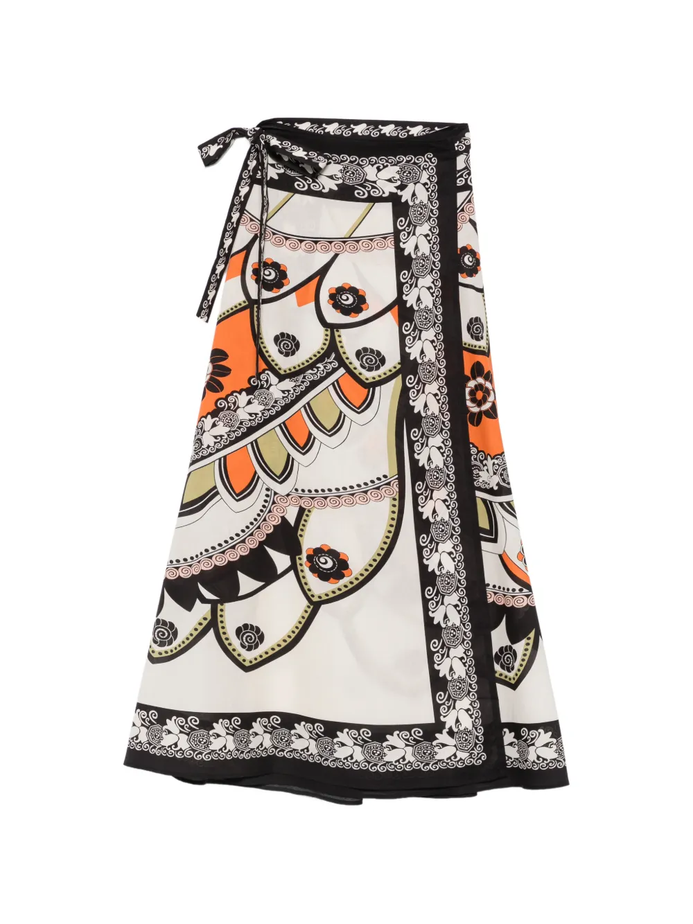 La DoubleJ graphic-print wrap skirt - Toni neutri