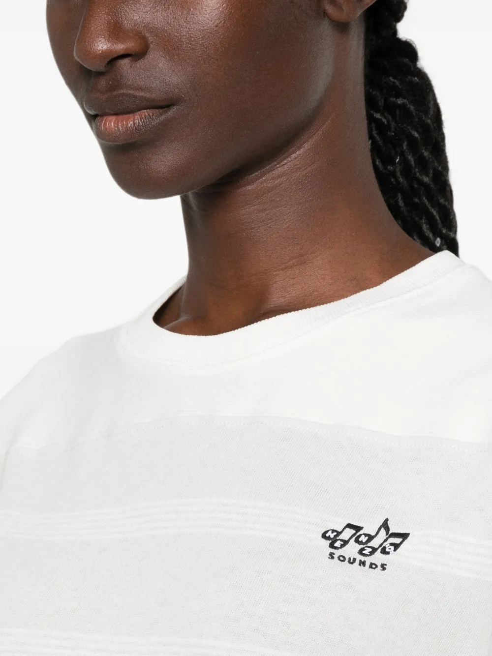 Kenzo Gestreepte top met cropped mouwen Wit