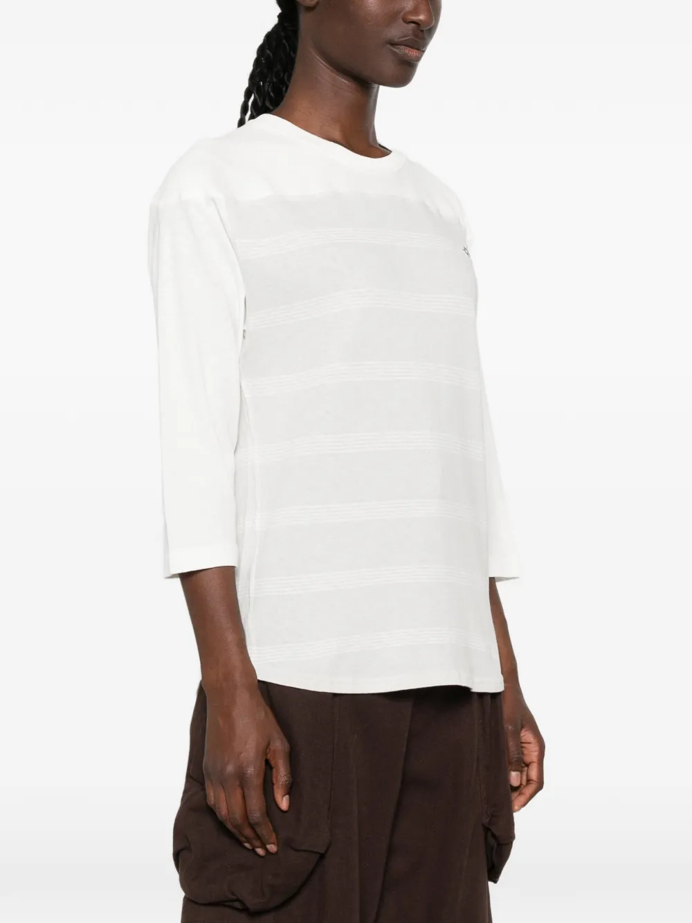 Kenzo Gestreepte top met cropped mouwen Wit