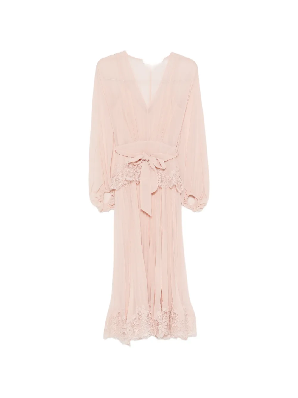 ZIMMERMANN lace-trimmed pleated midi dress