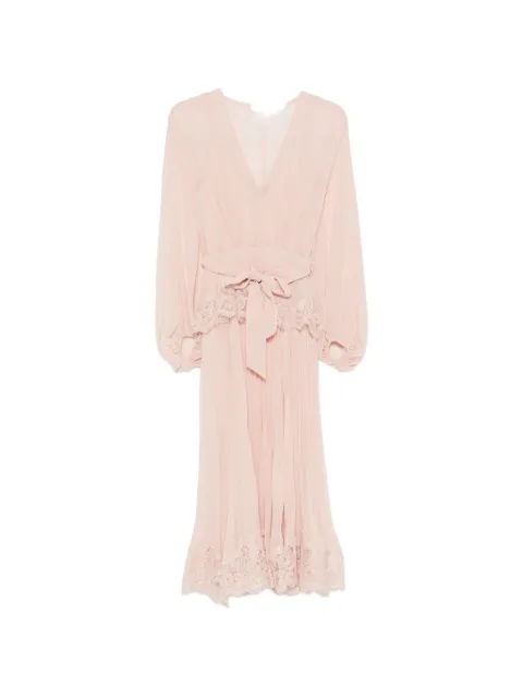 ZIMMERMANN lace-trimmed pleated midi dress
