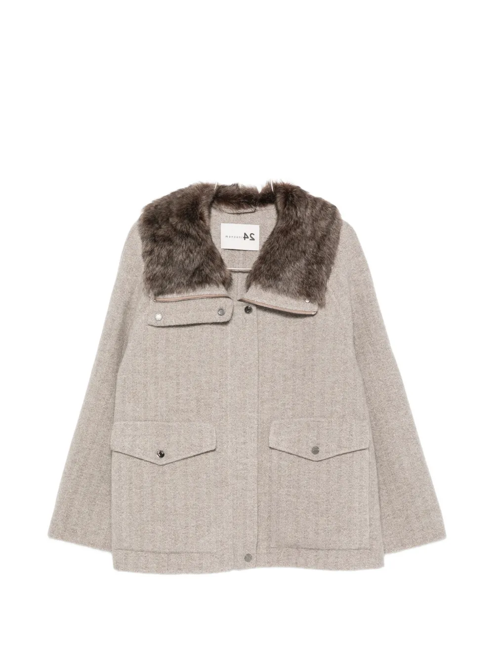 Manzoni 24 Jacke mit Fischgrätenmuster - Nude