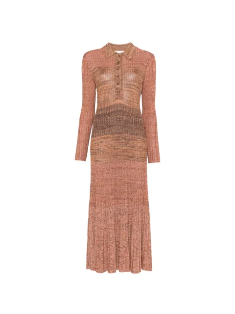 ZIMMERMANN ribbed-knit polo-collar midi dress
