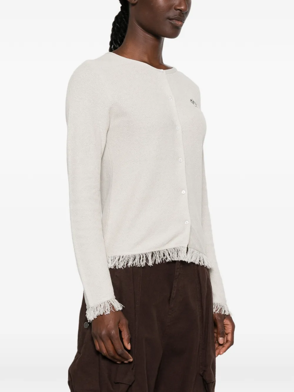 Kenzo Vest met geborduurd logo en franje Beige