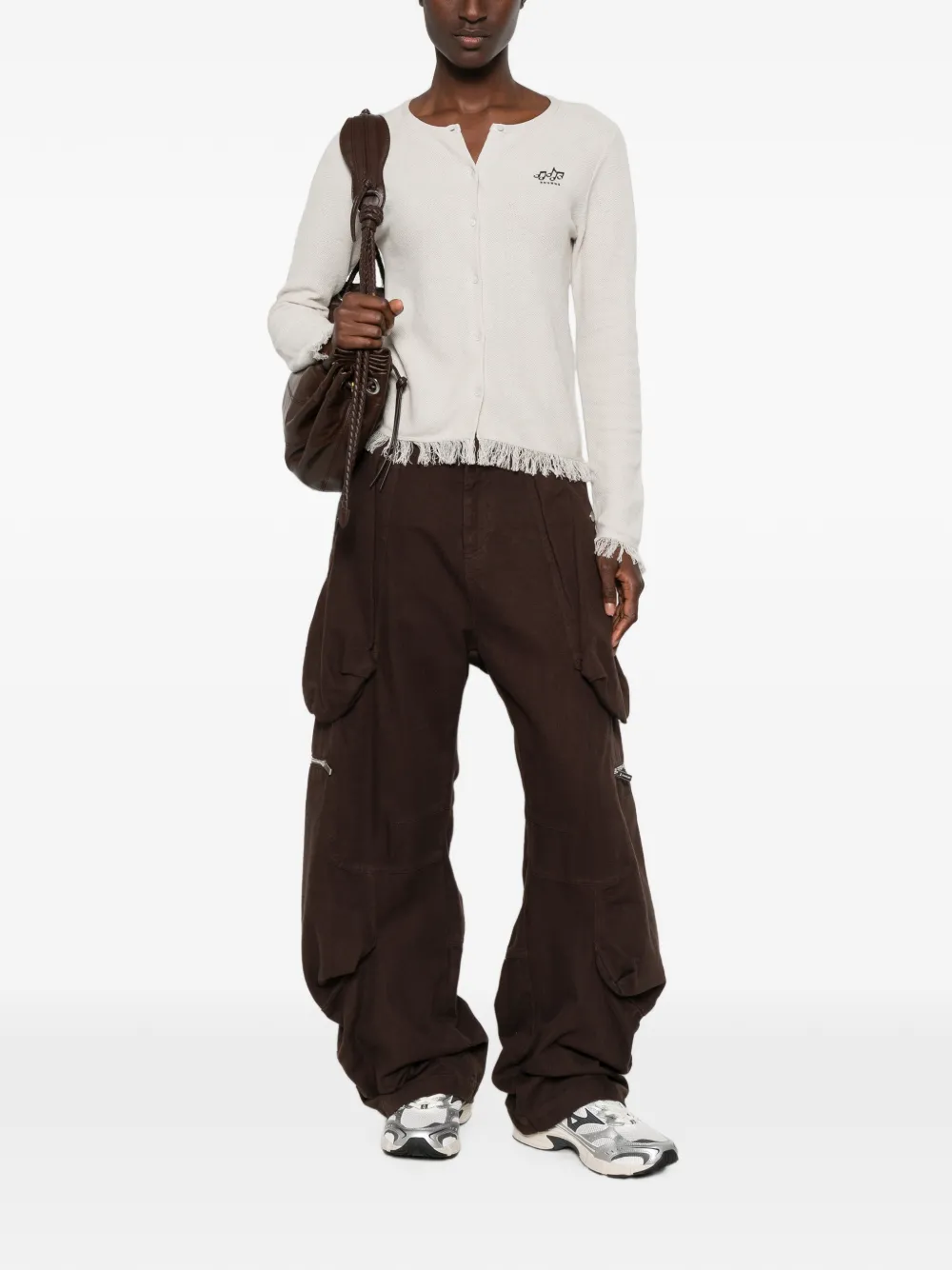 Kenzo Vest met geborduurd logo en franje Beige