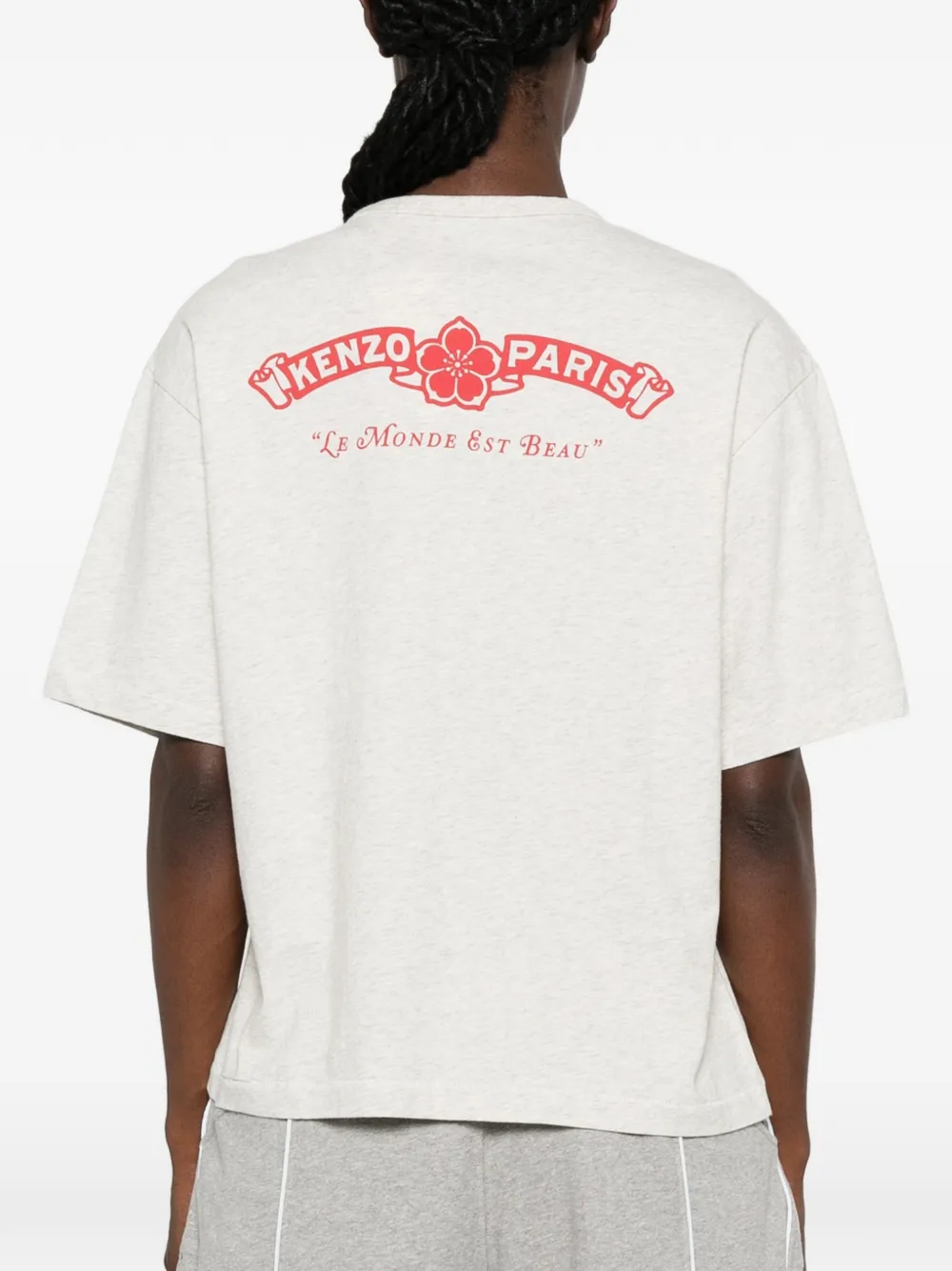 Kenzo Paris Emblem T-shirt met logo-print Grijs