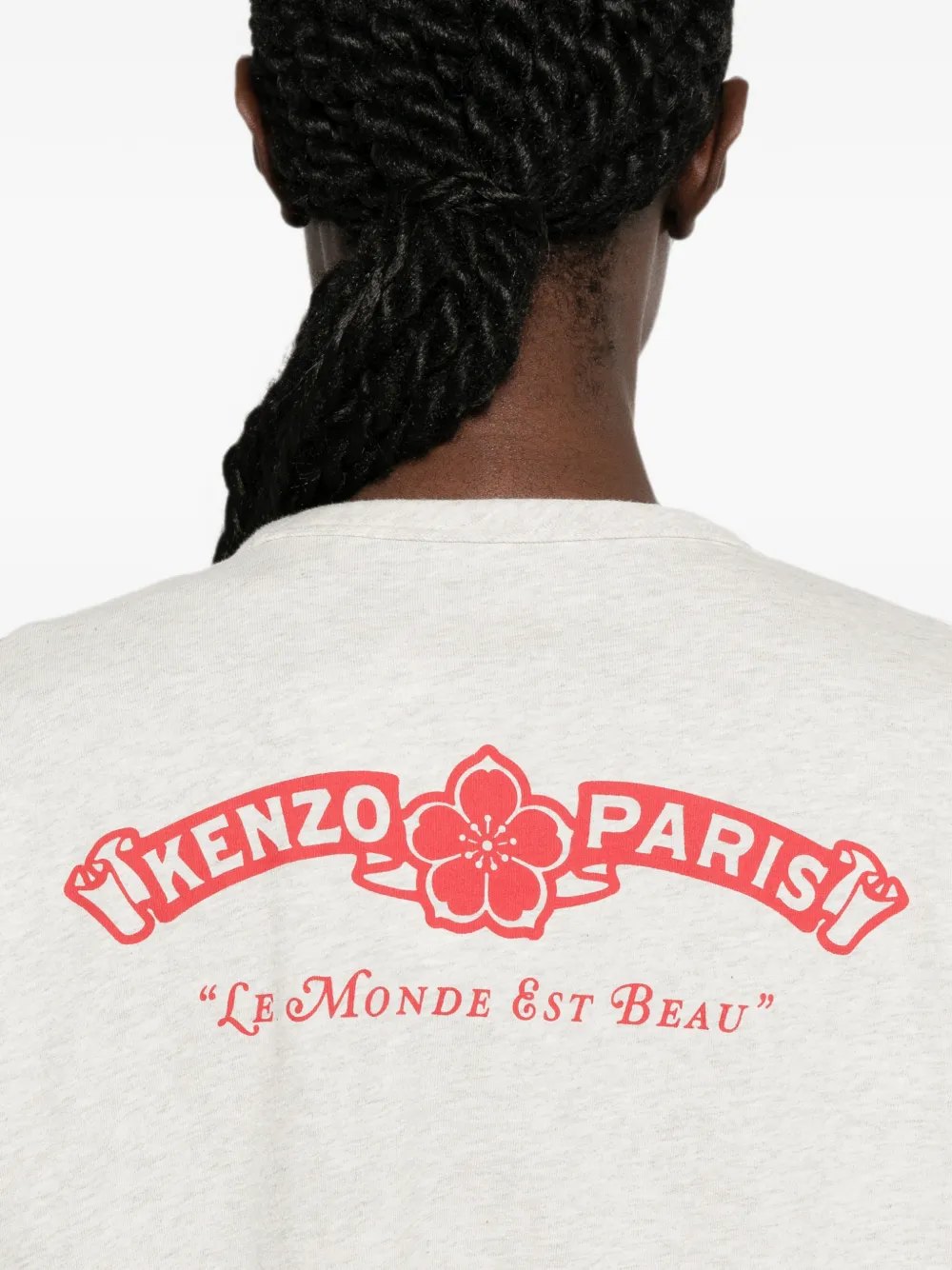 Kenzo Paris Emblem T-shirt met logo-print Grijs