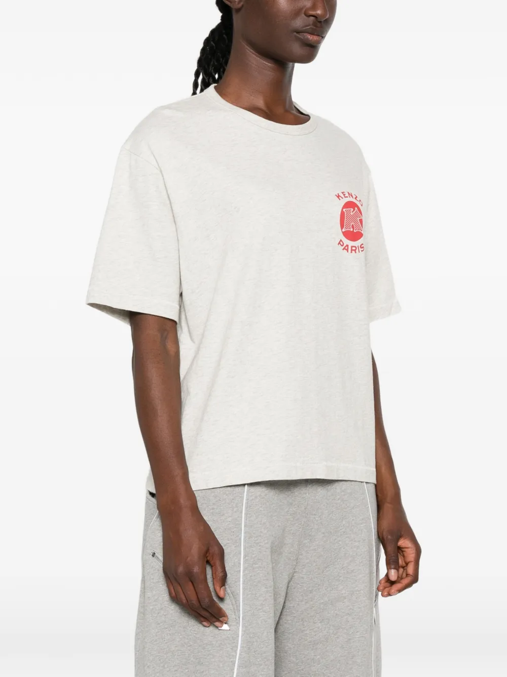 Kenzo Paris Emblem T-shirt met logo-print Grijs