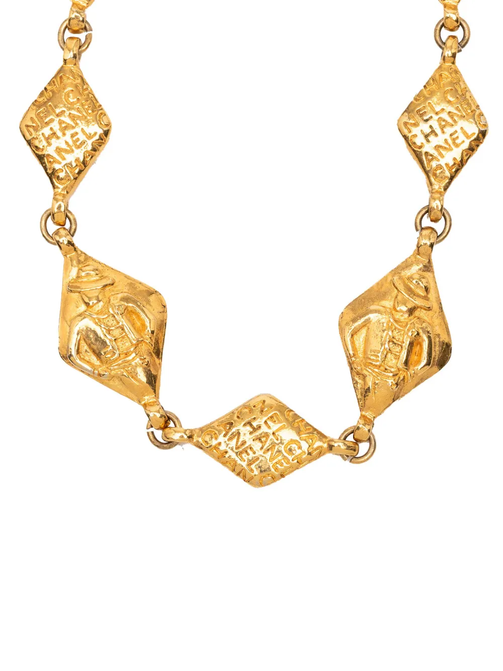 CHANEL Pre-Owned 1970-1980 Gold Plated Logo Chain Necklace costume necklace - Oro